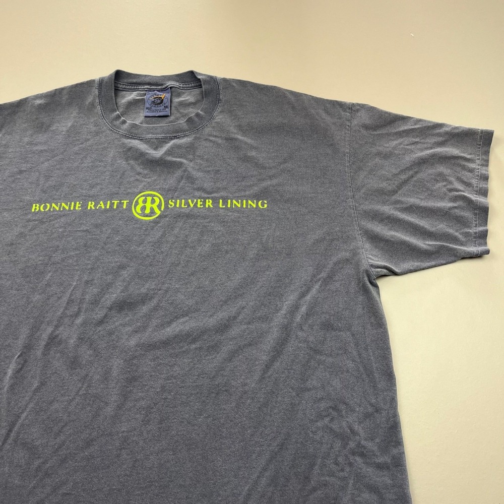 Anvil Bonnie Raitt T-Shirt Mens XL Blue Silver Lining Tour Pigment Dye Vintage